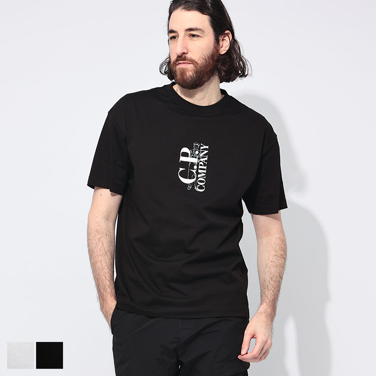 シーピーカンパニー C.P COMPANY ロゴプリント クルーネック 半袖 Tシャツ CHEST LOGO CPTS177A005100W ブランド メンズ 男性 トップス Tシャツ コットン プリント 春 夏