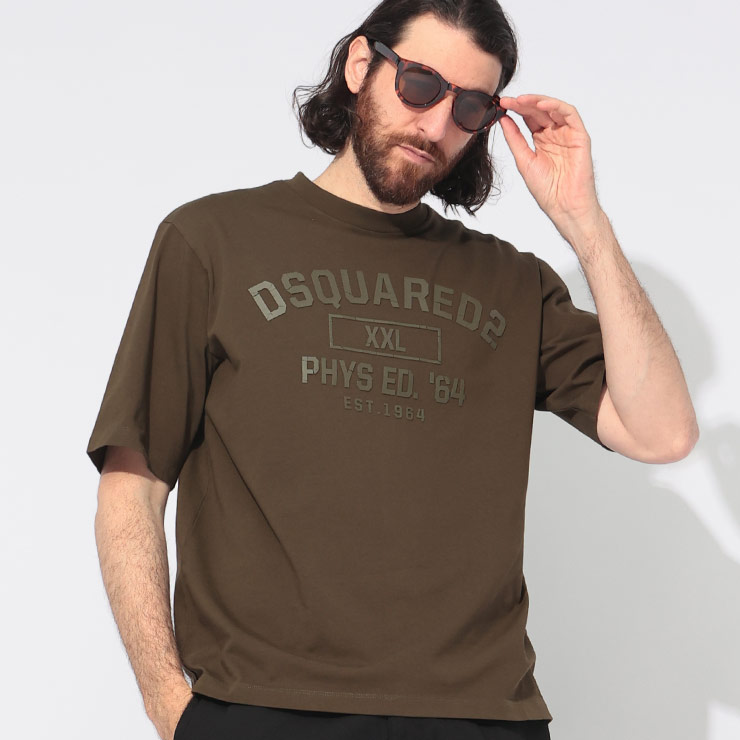 ディースクエアード DSQUARED2 ロゴプリント クルーネック 半袖 Tシャツ PHYS ED D2GD1413D20033 ブランド メンズ 男性 トップス Tシャツ コットン プリント 春 夏｜大きいサイズのサカゼン