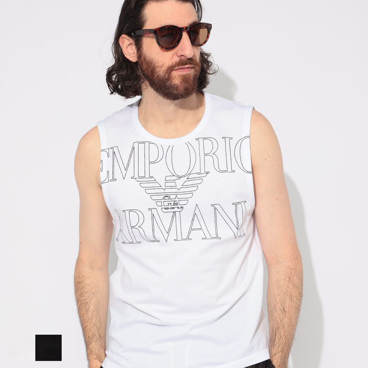 EMPORIO ARMANI ノースリーブ Tシャツ カットソー ビッグロゴ 7537218113.jpg