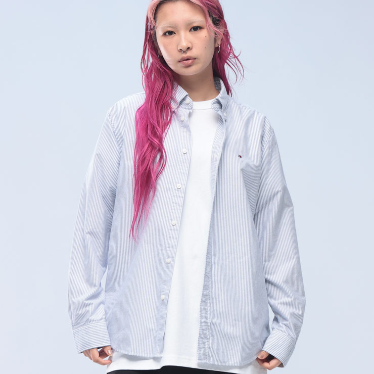 TOMMY HILFIGER (トミーヒルフィガー) 綿100％ ストライプ レギュラーフィット オックスフォード ボタンダウン 長袖 シャツ MW0MW36238 メンズ 男性 トップス シャツ 長袖シャツ 羽織り インナー アメトラ 7,207円