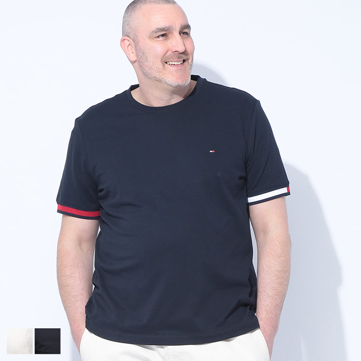 Tシャツ 半袖 メンズ 大きいサイズ フラッグカラーライン レギュラーフィット クルーネック 1XL 2XL 3XL トップス Tシャツ 半袖 Tee シンプル スポーツ インナー TOMMY HILFIGER トミーヒルフィガー