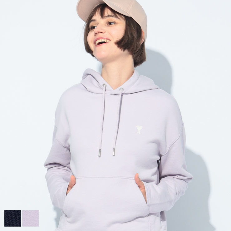 アミパリス AMI PARIS ワンポイント 裾コード プルオーバー パーカー AMI DE COUER AMLFSW260730 ブランド レディース トップス パーカー フード スウェット ショート丈