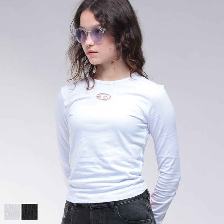 ディーゼル DIESEL オーバルD クルーネック 長袖 Tシャツ DSLA194380CLBR ブランド レディース トップス Tシャツ ロンT コットン シンプル