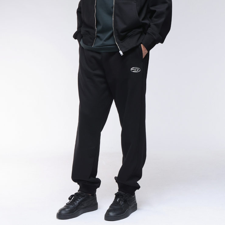 ディーゼル DIESEL メタルオーバルD 裏パイル コットン スウェットパンツ DSA194170BMBJ ブランド メンズ 男性 ボトムス パンツ スウェット シンプル 秋冬｜大きいサイズのサカゼン