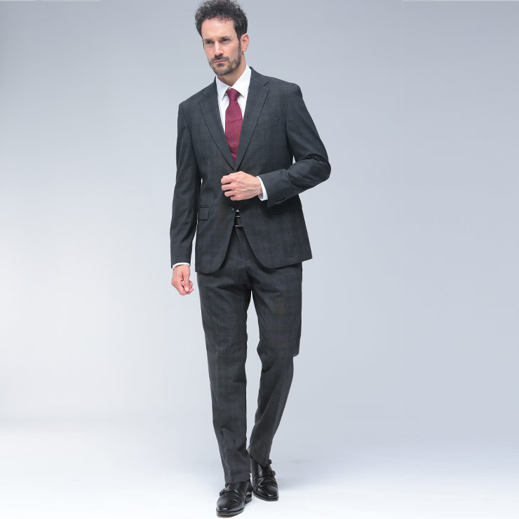 ヒューゴボス HUGO BOSS スリムフィット シングル二つ釦 ノータック スーツ チェック柄 HBHG10272858C ブランド メンズ 男性 スーツ シングル ビジネス