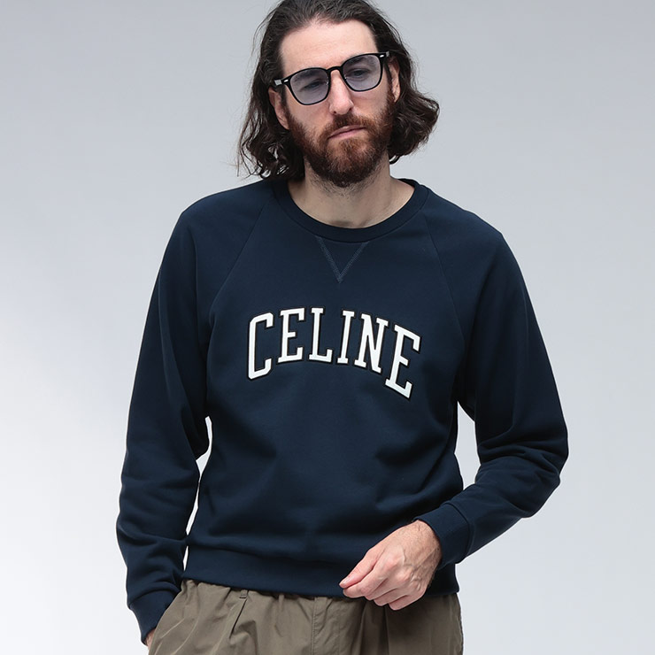 セリーヌ スウェット トレーナー CELINE トップス メンズ コットンフリース ロゴ CELRY0HD670Q ブランド 長袖 フロントロゴ シンプル 大人 秋冬