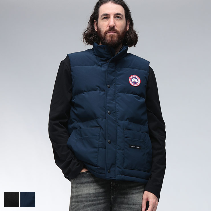 【定番/人気】カナダグース　ダウンベスト　フリースタイル　黒　M-L相当 定番/人気】カナダグース ダウンベスト フリースタイル 黒 M-L