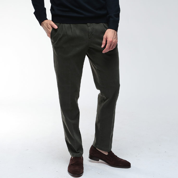 ブリリア パンツ BRIGLIA メンズ チノパン ストレッチ コットン ボトムス タック BRIBG02400005 ブランド シンプル きれいめ カジュアル ビジカジ 大人｜大きいサイズのサカゼン