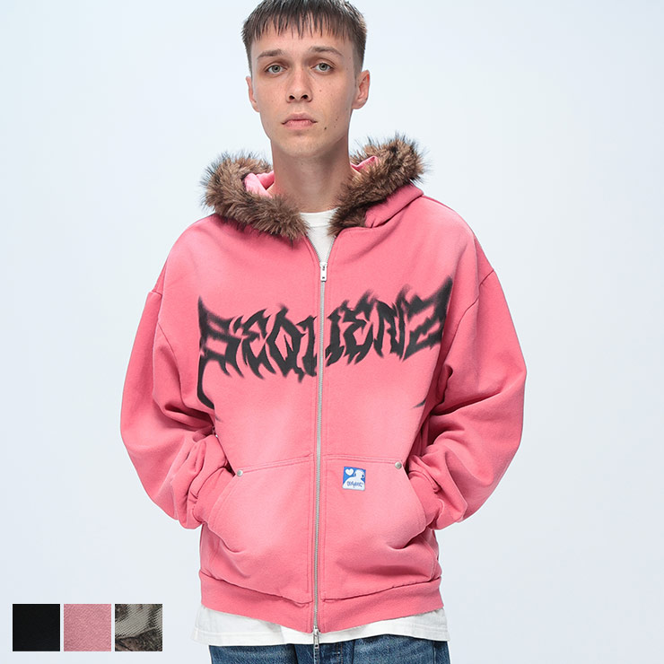 楽天市場】SEQUENZ (シークエンズ) ファー ロゴプリント フルジップ