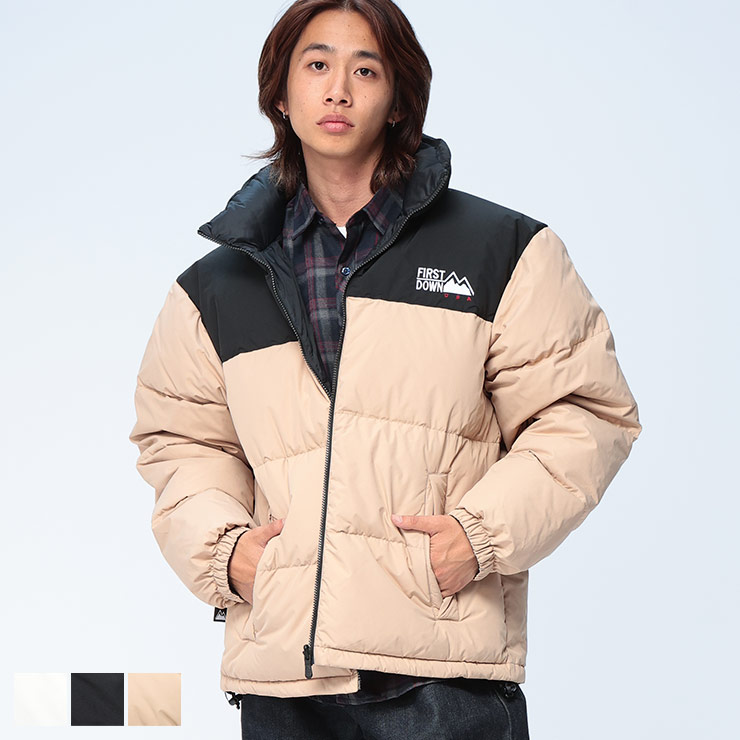 FIRST DOWN USA (ファーストダウンユーエスエー) リバーシブル フルジップ ダウンジャケット BUBBLE DOWN JKT F942001 メンズ 男性 トップス アウター ジャケット ブルゾン スタンド ダウン 秋 冬|大きいサイズのサカゼン