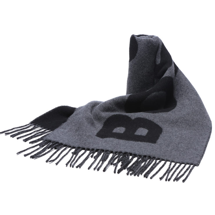 ヒューゴボス マフラー ストール HUGO BOSS メンズ ウール リバーシブル ロゴ フリンジ マフラー HB50527099 ブランド シンプル 大人 ギフト プレゼント｜大きいサイズのサカゼン