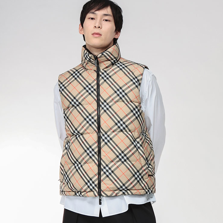 楽天市場】バーバリー ダウン ベスト メンズ BURBERRY ロゴ