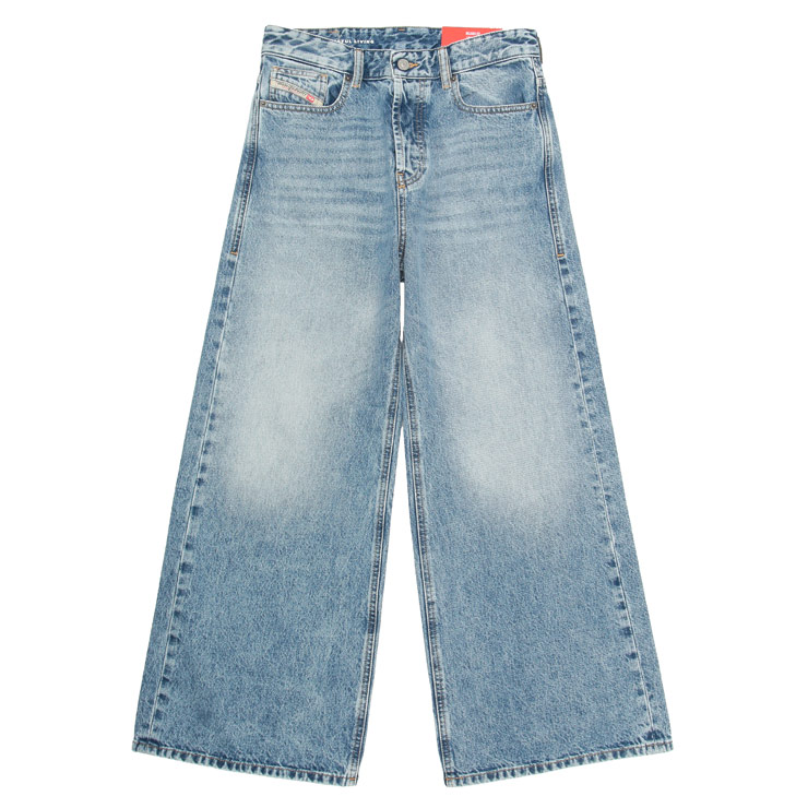 ディーゼル デニムパンツ レディース DIESEL ボタンフライ ワイド デニム パンツ 1996 D-SIRE DSLA1349509I29 ブランド ボトムス サックス|大きいサイズのサカゼン