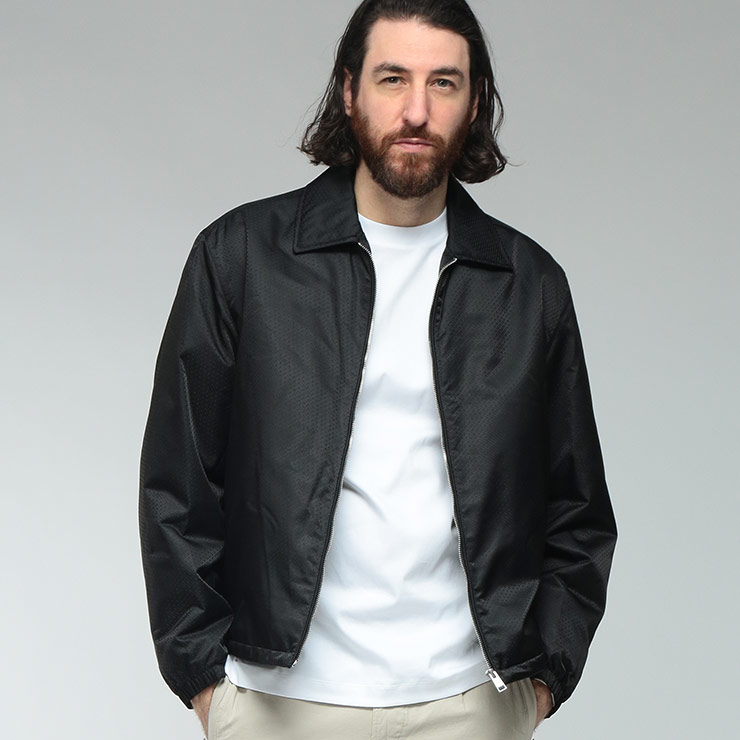 ヒューゴボス メンズ ジャケット HUGO BOSS ロゴ BBモノグラム 総柄 フルジップ 中綿 ブルゾン HB50553641 ブランド アウター ブラック｜大きいサイズのサカゼン