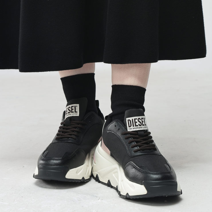 ディーゼル レディース スニーカー DIESEL SAVANNAH ラメロゴ 厚底 シューズ DSLY03827P7618 ブランド 靴 ローカット 厚底スニーカー
