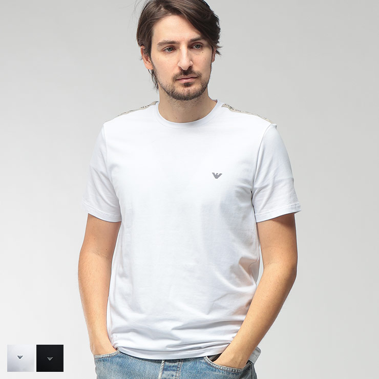 エンポリオアルマーニ EMPORIO ARMANI メンズ Tシャツ 半袖 ロゴライン クルーネック アンダーシャツ EAUEM384AF20669 ブランド トップス インナー 肌着 春 夏