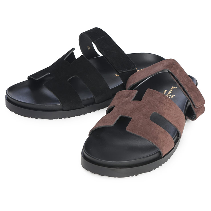 サンダルファクトリー THE SANDALS FACTORY メンズ サンダル Hアンクル ストラップ スエード フラット TSFM8102CROSTA ブランド 靴 シューズ レザー 春 夏