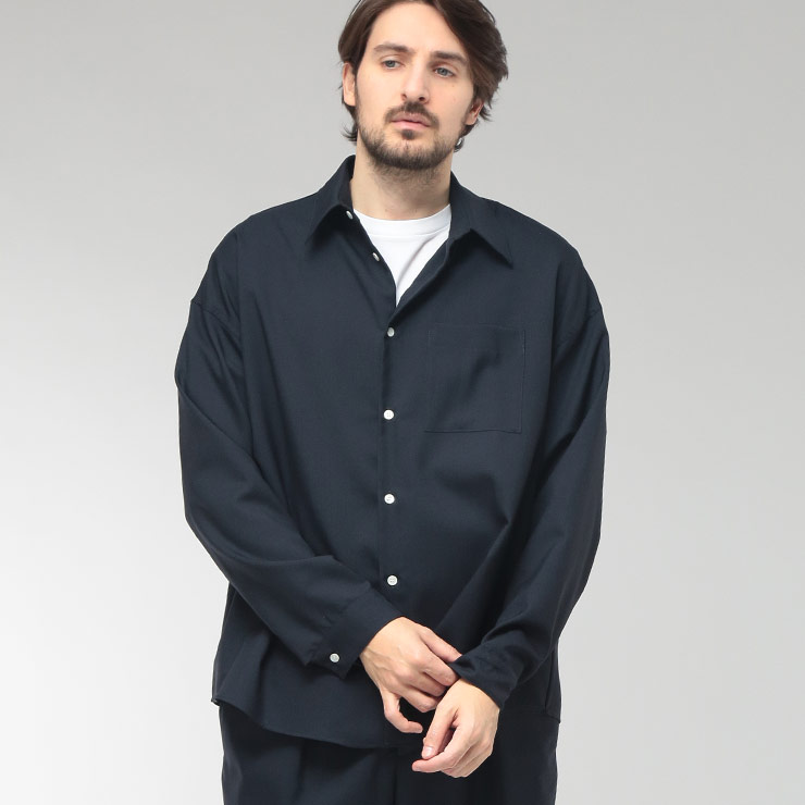 マルニ MARNI メンズ シャツ 長袖 ウール 無地 レギュラー MACUMU0061A3 ブランド トップス ポケット シンプル