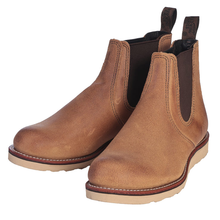 サイドゴアブーツ メンズ 大きいサイズ サイドゴア ワークブーツ Classic Chelsea 靴 シューズ ブーツ ハイカット 春 秋 RED WING 29cm 30cm ベージュ|大きいサイズのサカゼン