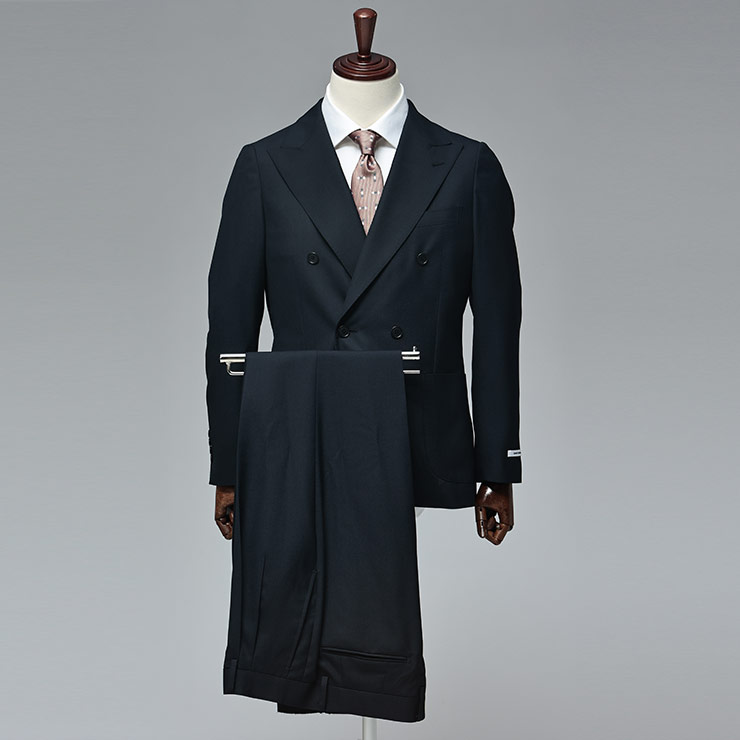 スーツ メンズ ウール混 ダブル6ツ釦 ツータック セットアップ ビジネス フォーマル メンズスーツ SARTORIA DEL GROSSO (サルトリアデルグロッソ) 35115WT