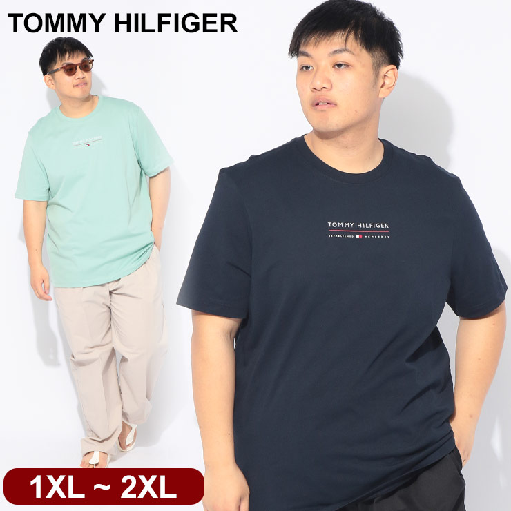 トミーヒルフィガー Tシャツ 半袖 メンズ 大きいサイズ フロント ロゴ プリント クルーネック カットソー BRAND LOVE LOCKUP TEE トップス プリント コットン 春 夏 TOMMY HILFIGER 1XL 2XL ブランド｜大きいサイズのサカゼン