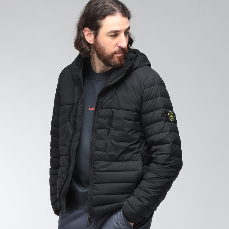ストーンアイランド メンズ ダウンジャケット STONE ISLAND 撥水 フルジップ ライトダウンジャケット SEAMLESS TUNNEL NYLON DOWN-TC SI4100107S0183 ブランド アウター ブルゾン ライトダウン ダウン 羽織 秋 冬|大きいサイズのサカゼン