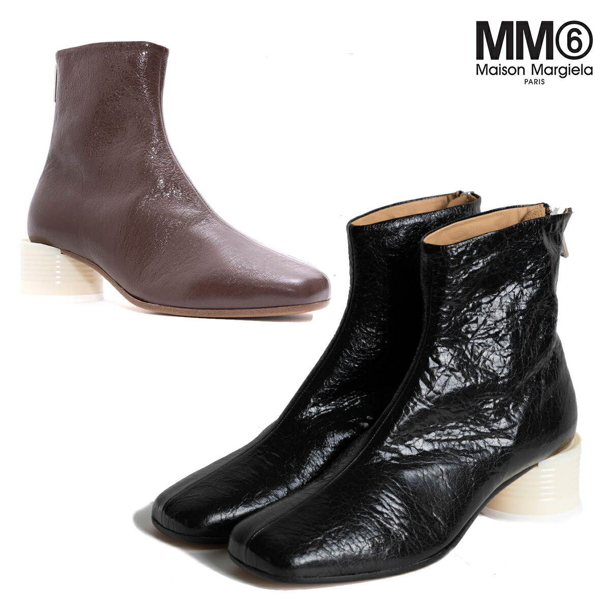 MAISON MARGIELA｜MM6 ロゴタイプ 踵 ブーツ S40WU0260 P3754  レディース靴 セレブファッション  エムエムシックス【貨物輸送無料】【外国で通信販売】【定め事品】