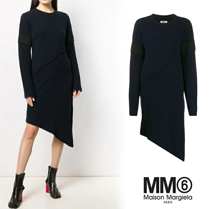 【関税&送料込】Mm6 Maison Margiela Wool Midi Dress Knitted turtleneck midi dress in black - MM 6 Maison