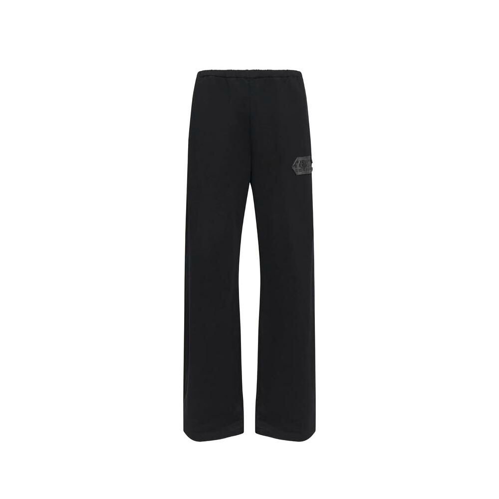 MM6 MAISON MARGIELA｜エムエムシックス スウェットパンツ ワイドフィット コットンフリース ドローストリング パッチポケット ブラック イタリア製 レディース メンズ SH2KA0068 M25014【送料無料】【関税なし】【海外通販】【正規品】｜BTNC