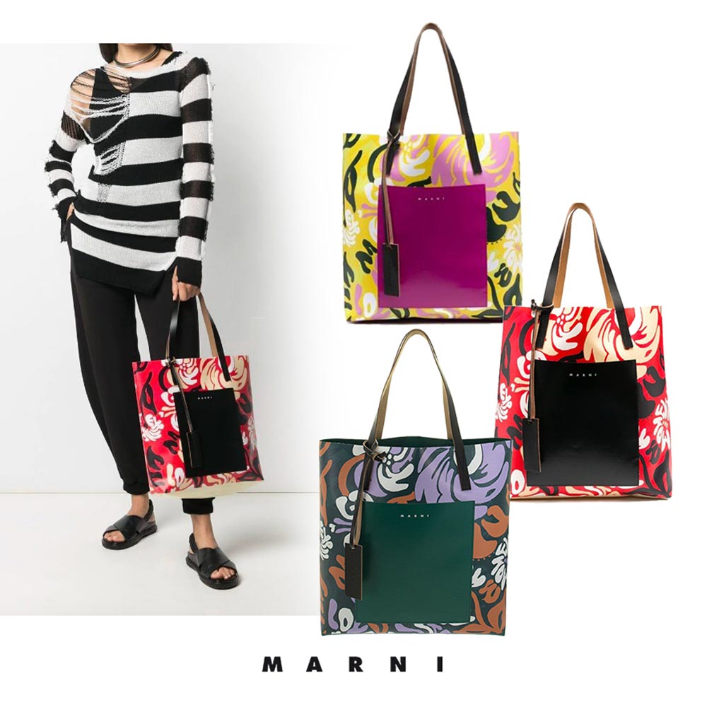 楽天市場】マルニ MARNI PVC ショッピング バッグ SHMP0052A0 PS000