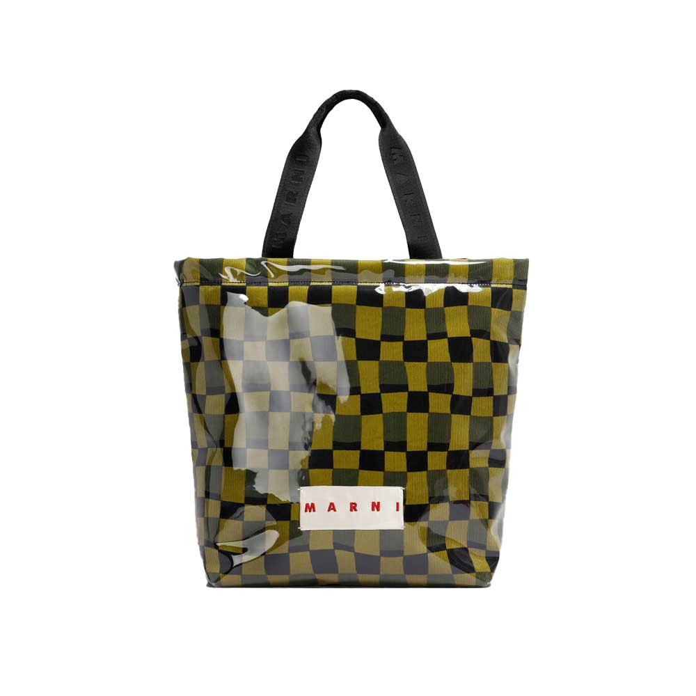 MARNI｜クリアラップ付き ブルー チェック トートバッグ 楽天市場】MARNI｜マルニ クリアラップ付き ブルー チェック