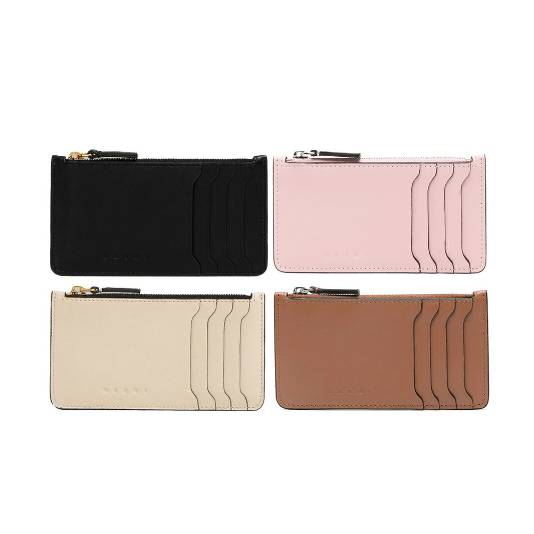 MARNI｜マルニ ジップ付き添い人 歌留多容れもの PFMO0111U0 P6948  レディース ミニ銭入れ なめし革 ウォレット【貨物輸送無料】【関税なし】【外国で通信販売】【定まり品】