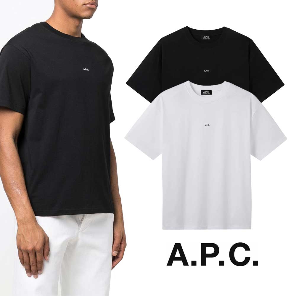 A.P.C |  アーペーセー APC MEN\u0027S KYLE 綿織物 半袖 ティーシャツ COEIO-H26929【貨物輸送無料】【外国で通信販売】【定まり品】