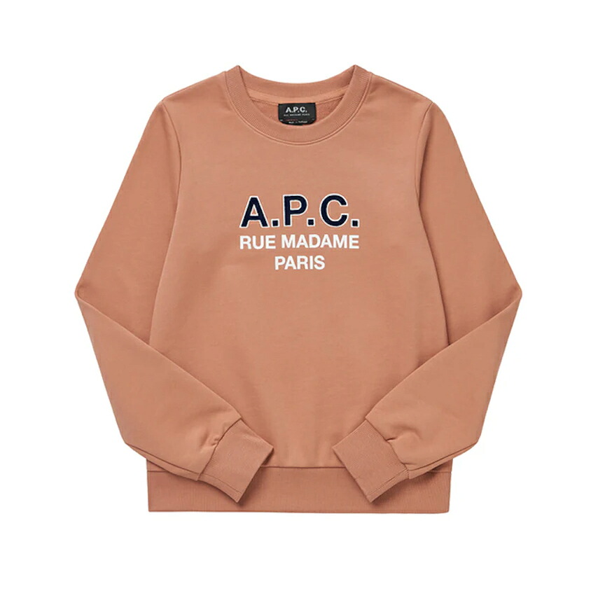 A.P.C |  アーペーセー APC 汗水 調教師 レディース ロゴタイプ 労働者の一団のど首 裏毛 COEZD-F27759 長袖 心地好い 第一義的【貨物輸送無料】【外国で通信販売】【定まり品】