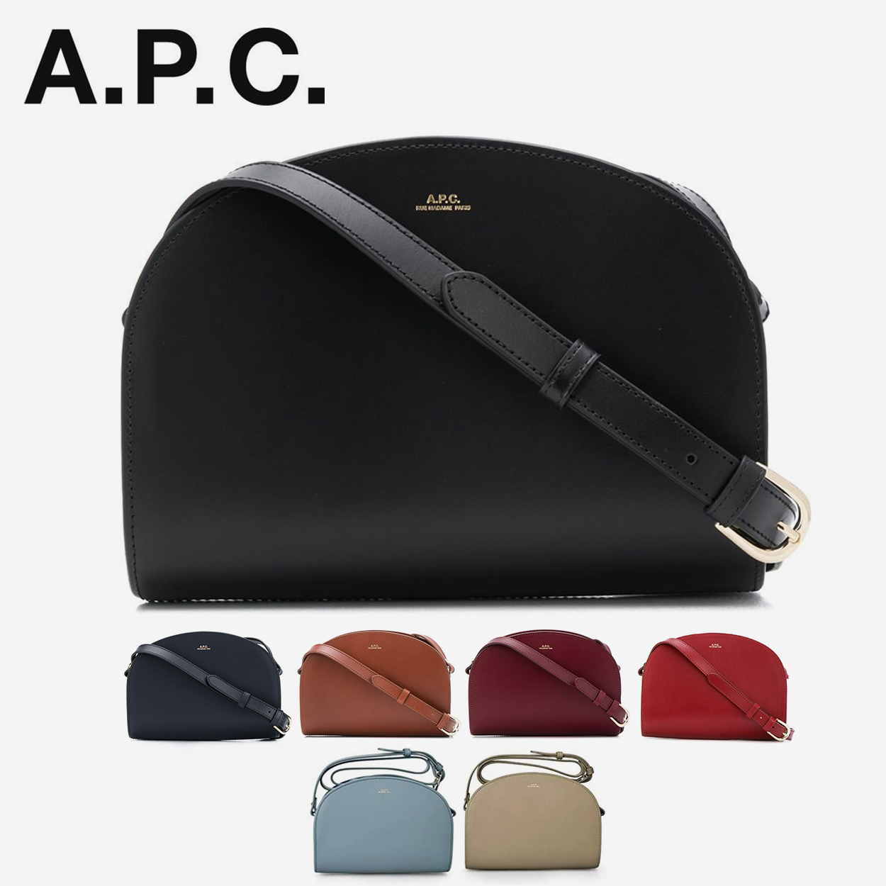 A.P.C.◇PXADM PXAWV/ショルダーバッグ/レザー/BLK-