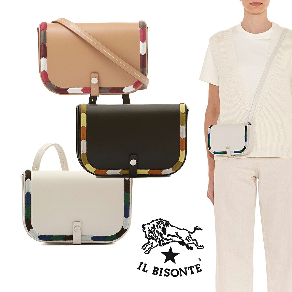 IL BISONTE｜イルビゾンテ Tondina line ショルダーバッグ BCR295 PV0041 新商いもの レディース  イタリア共和国製【貨物輸送無料】【関税なし】【外国で通信販売】【置き目品】