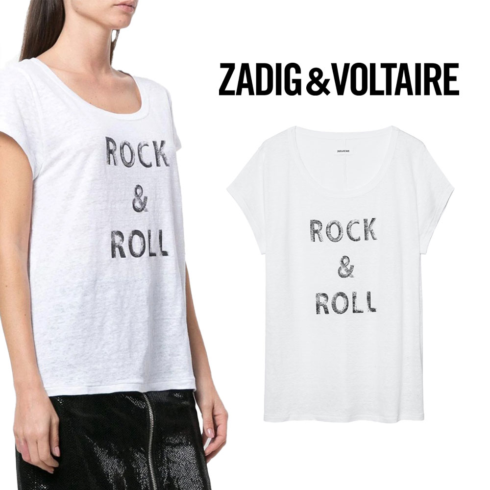 ZADIG \u0026 VOLTAIRE｜ザディグ エ フランソア・マリー・ヴォルテール MERLYN LIN レディース 半袖ティーシャツ SGT91803F  レディース 流行り物【貨物輸送無料】【外国で通信販売】【定め事品】
