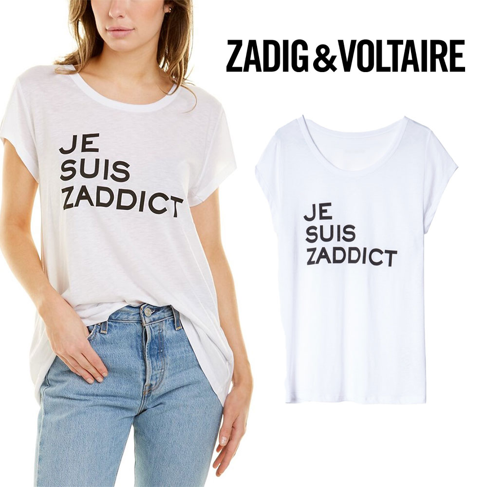 ZADIG \u0026 VOLTAIRE｜ザディグ エ フランソア・マリー・ヴォルテール ANTONIA ZADDIC レディース 半袖ティーシャツ WJTL1801F レディース 流行り物【貨物輸送無料】【外国で通信販売】【定め事品】