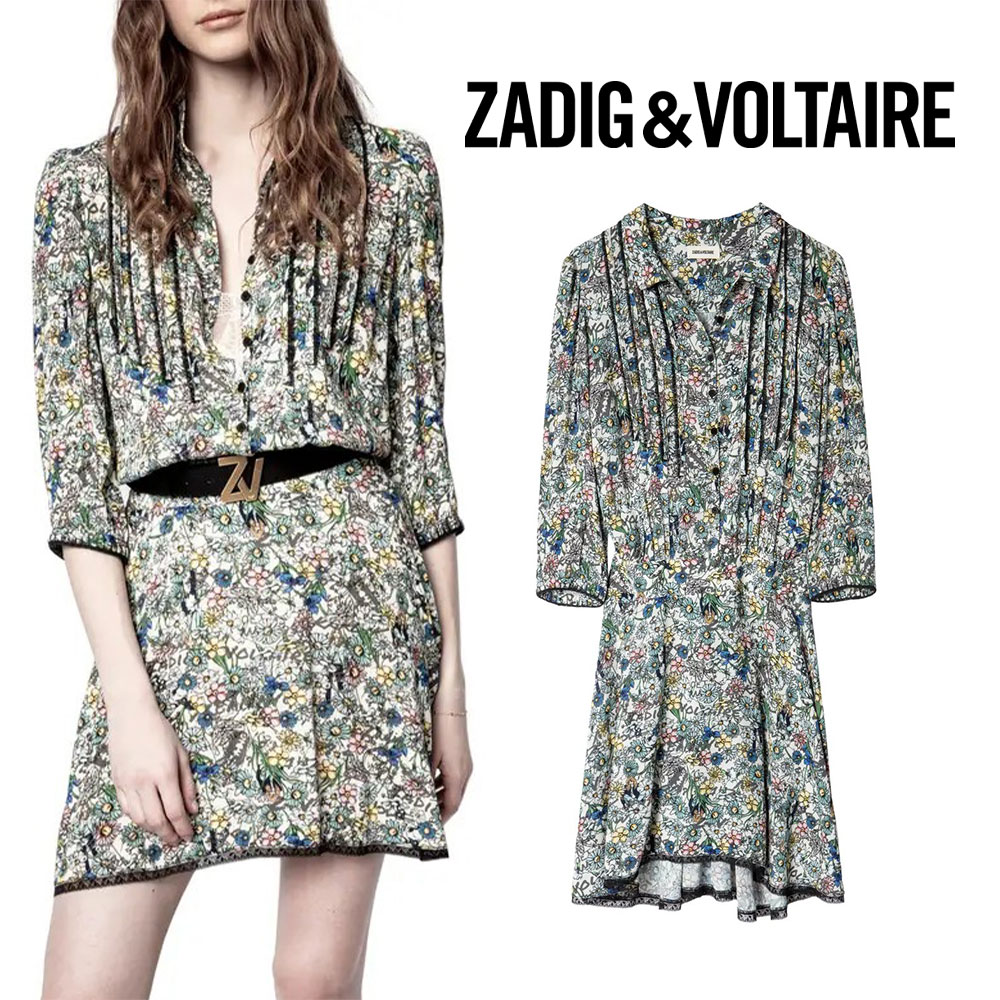 ZADIG & VOLTAIRE｜ザディグ エ ヴォルテール Raspail Crinkle Flower Dress ワンピース SKCG0402F レディース ファッション【送料無料】【海外通販】【正規品】｜BTNC