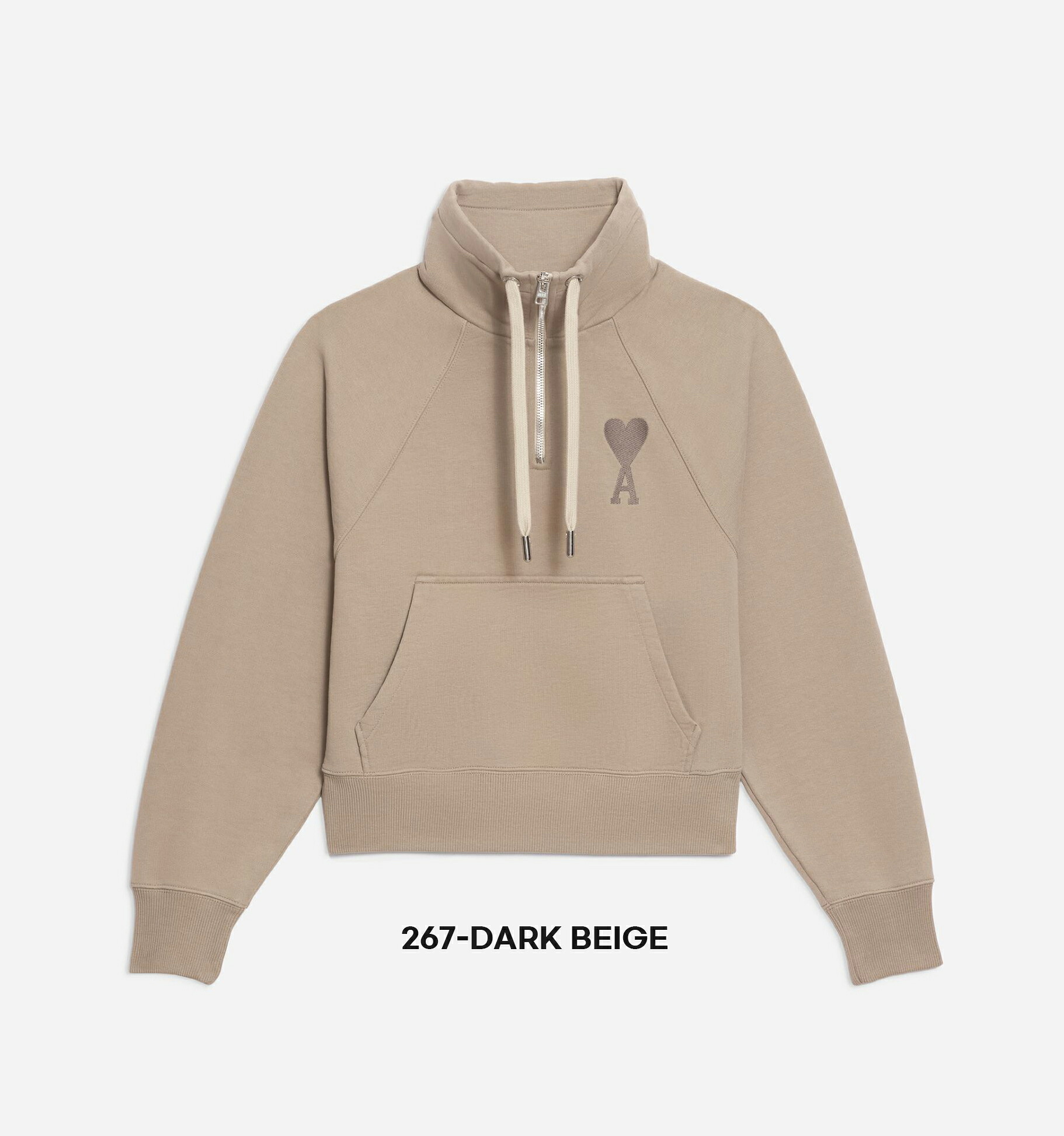 AMI PARIS｜アミパリス フリース ハーフジップ スウェットシャツ 