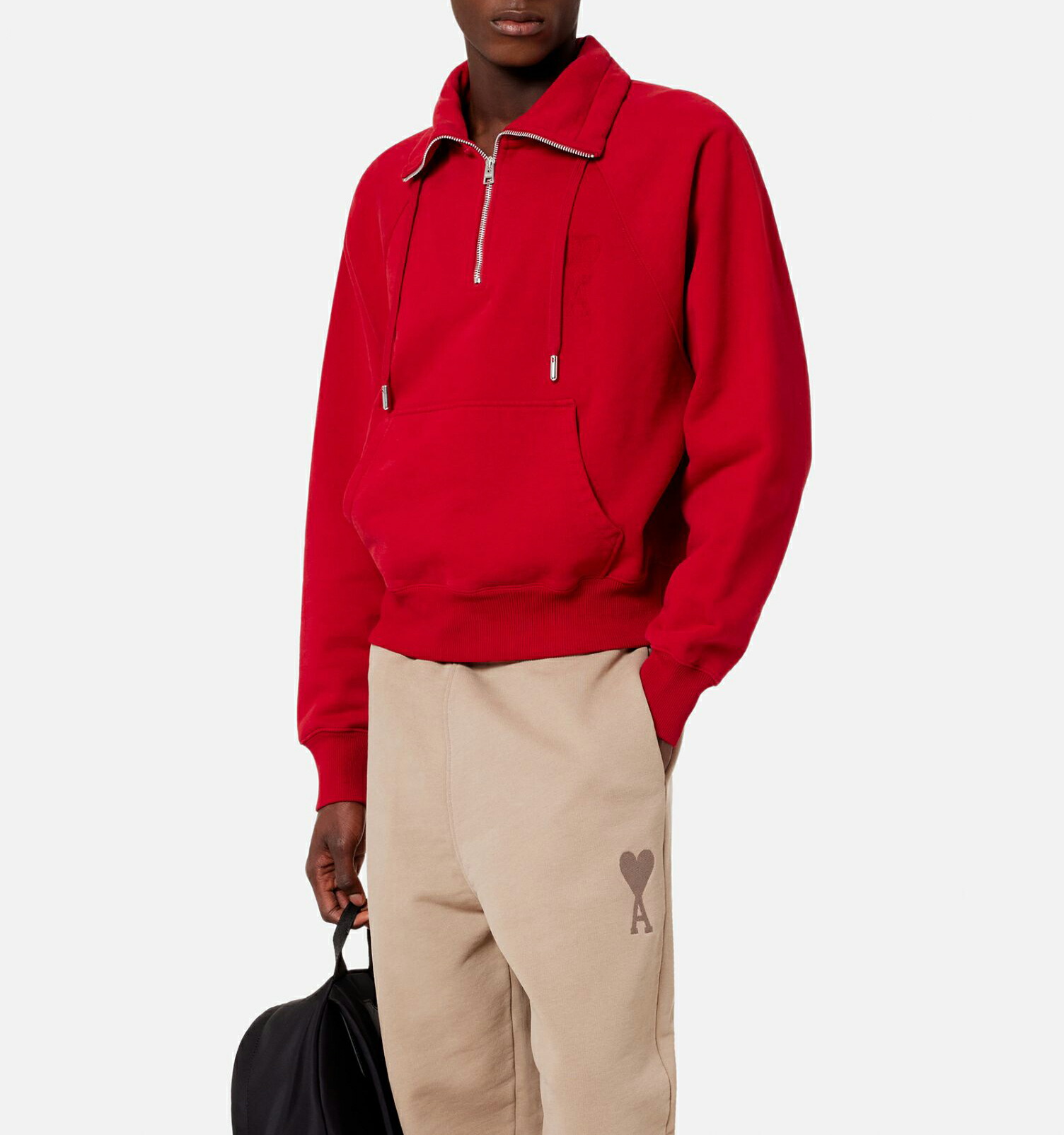 AMI PARIS｜アミパリス フリース ハーフジップ スウェットシャツ