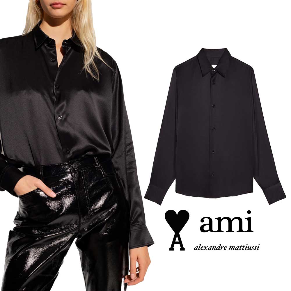 【関税込み】AMI Paris ブラック ストライプ トラウザーズ 現地価格セール AMI PARIS(アミ パリス) スラックス(メンズ