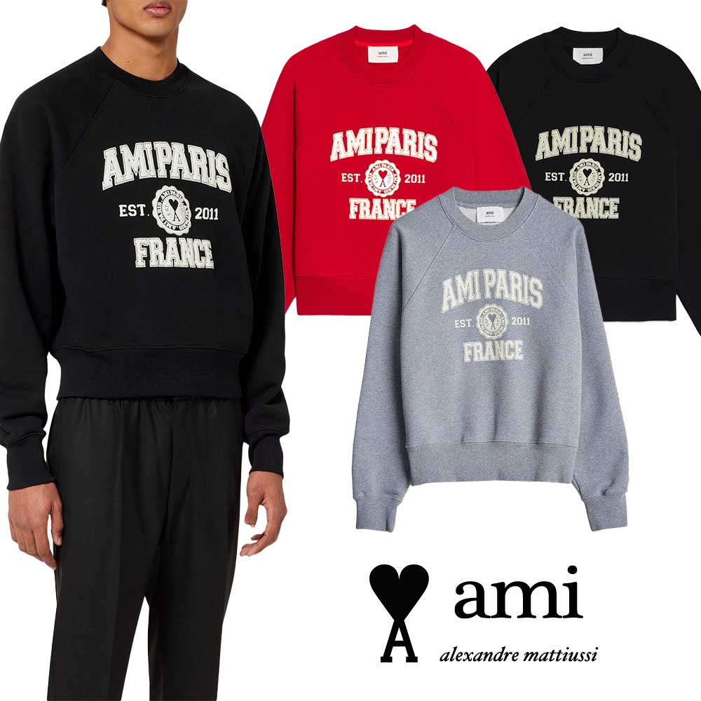 楽天市場】AMI PARIS｜アミパリス ロゴ クルーネック スウェット