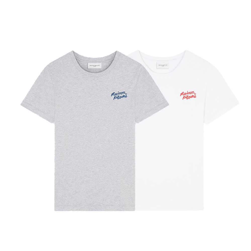 Maison Kitsune｜メゾンキツネ ハンドライティング レギュラー ティーシャツ LW00115KJ0008 レディース【貨物輸送無料】【外国で通信販売】【定め事品】