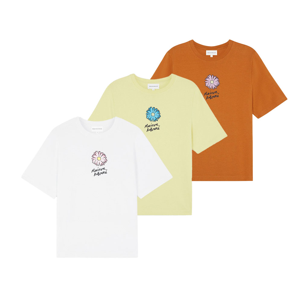 Maison Kitsune｜メゾンキツネ フローティングお花 ティーシャツ MW00113KJ0119 レディース 流行り物【貨物輸送無料】【外国で通信販売】【定まり品】