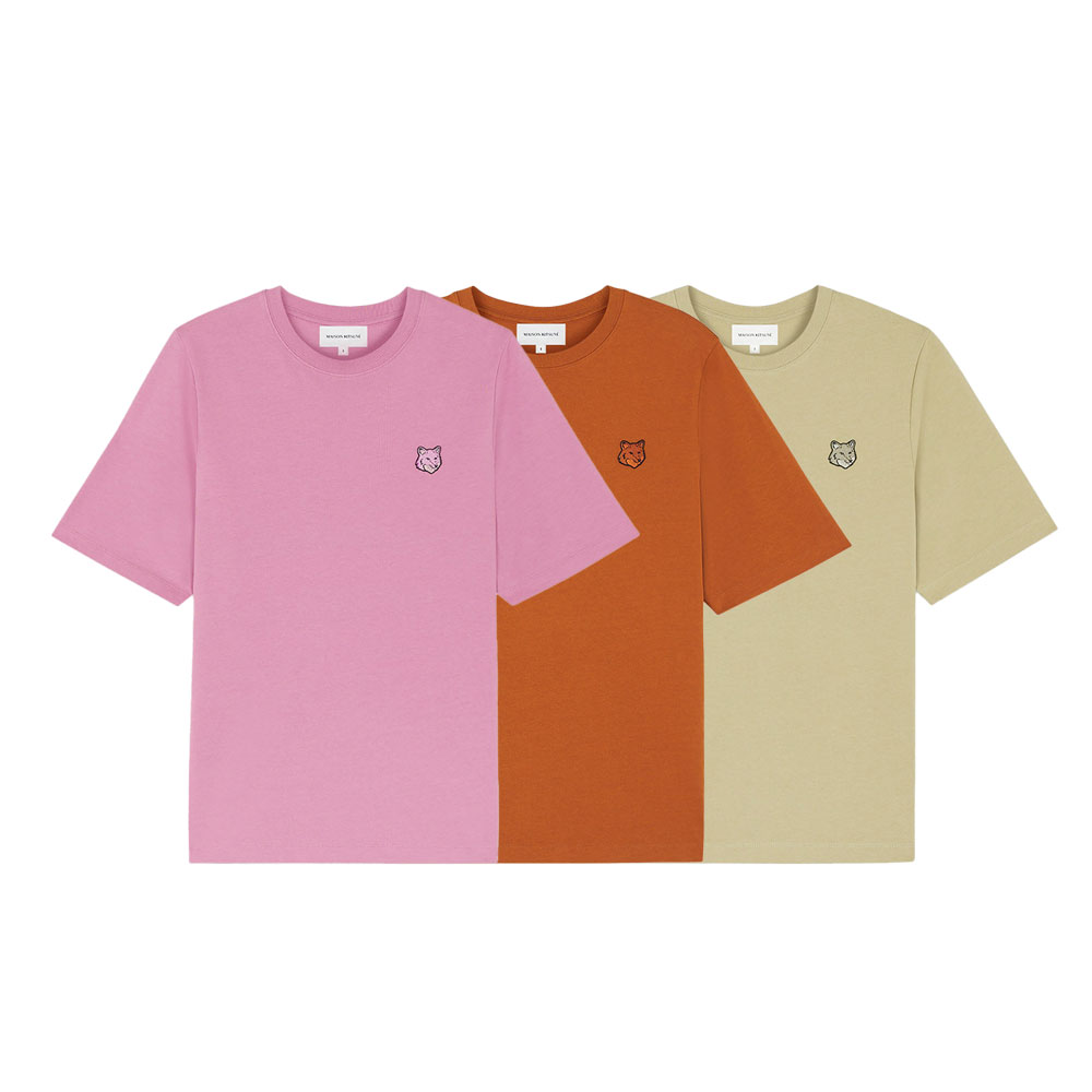 Maison Kitsune｜メゾンキツネ 塗板 稲荷 継ぎ切れ ティーシャツ MW00127KJ0119 レディース 流行り物【貨物輸送無料】【外国で通信販売】【定め事品】
