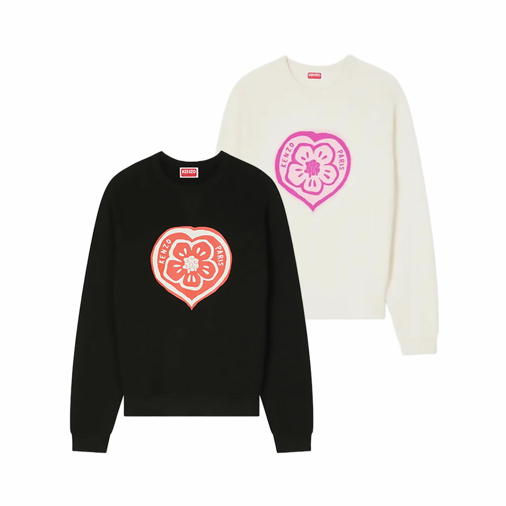KENZO｜ケンゾー Boke Heart トレーナー ユニ一発やる FG52SW2094MJ 綿織物100% 古典派音楽相応う【貨物輸送無料】【関税なし】【外国で通信販売】【定まり品】