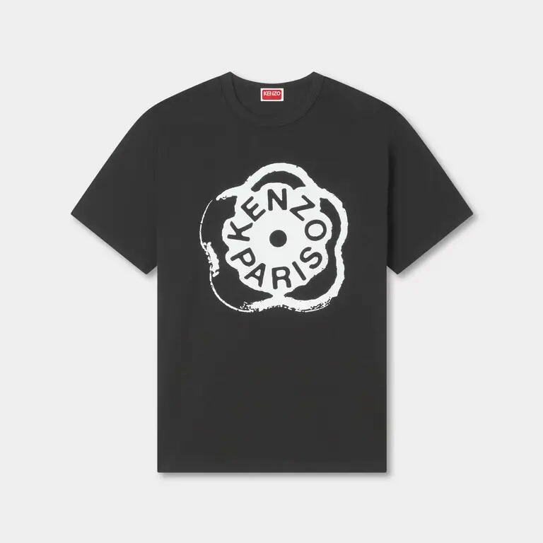 KENZO｜ケンゾー ボケ御花2.0 刷り上げる プルオーバー ルーズフィット FG52TS3034SK 黒いこと 綿織物100%【貨物輸送無料】【関税なし】【外国で通信販売】【置き目品】