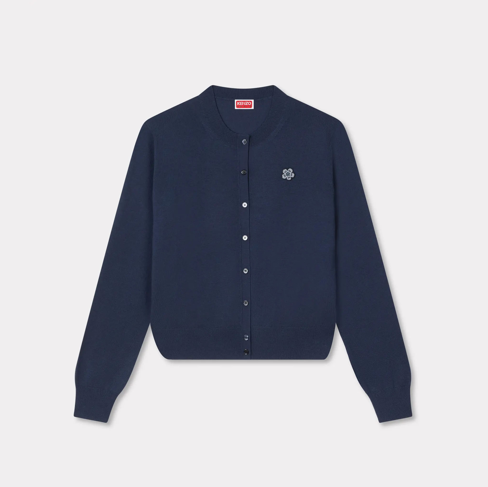 KENZO｜ケンゾー Boke Flower 刺しゅう ジレー FG52CA7293LB NAVY BLUE メリノウール100% メンズ トルコ製 労働者の一団のど首【貨物輸送無料】【関税なし】【外国で通信販売】【定め事品】
