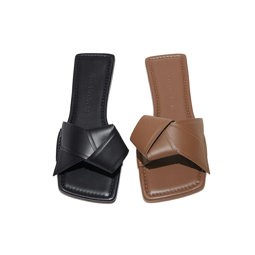 アクネストゥディオズ ACNE STUDIOS 踵 シュロの葉 横すべりサンダル スクエアトゥ 黒いこと FN-WN-SHOE000702【貨物輸送無料】【関税なし】【外国で通信販売】【定まり品】